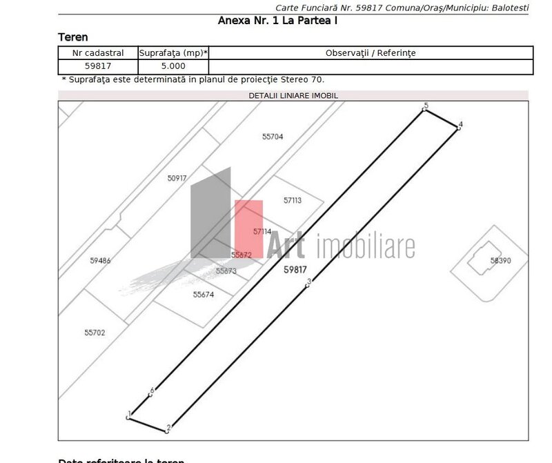 Balotesti, Dumbraveni Str. Erou Voicu Nicolae, 5.000 mp la 25 euro mp,